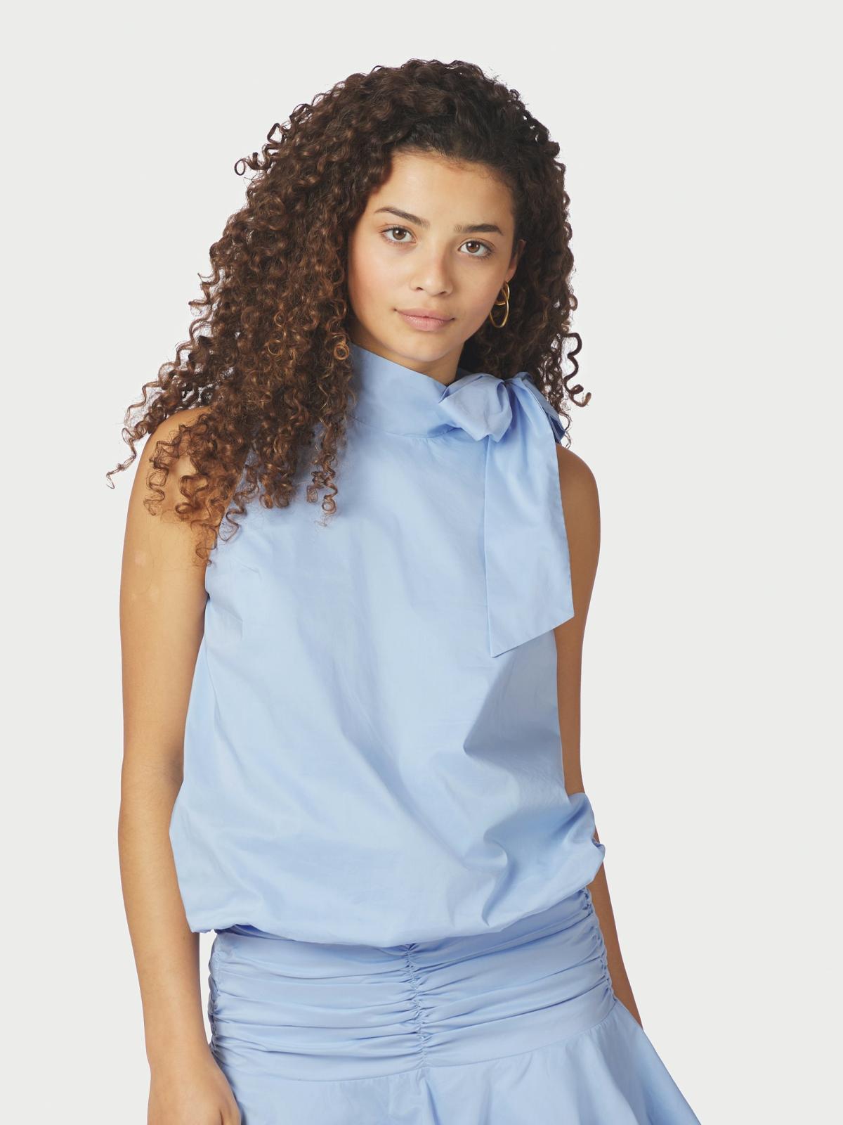 Neo Noir Veda Poplin Top, Light Blue - 3