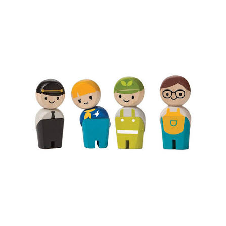 Träfigurer PlanToys Service Crew för skapande lek| Köp hos KoKoBello