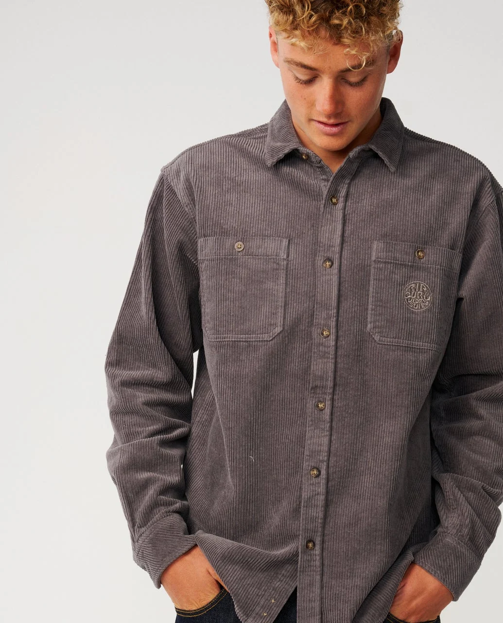 Rip Curl skjorta Premium surf cord l/s deep muschroom - 7