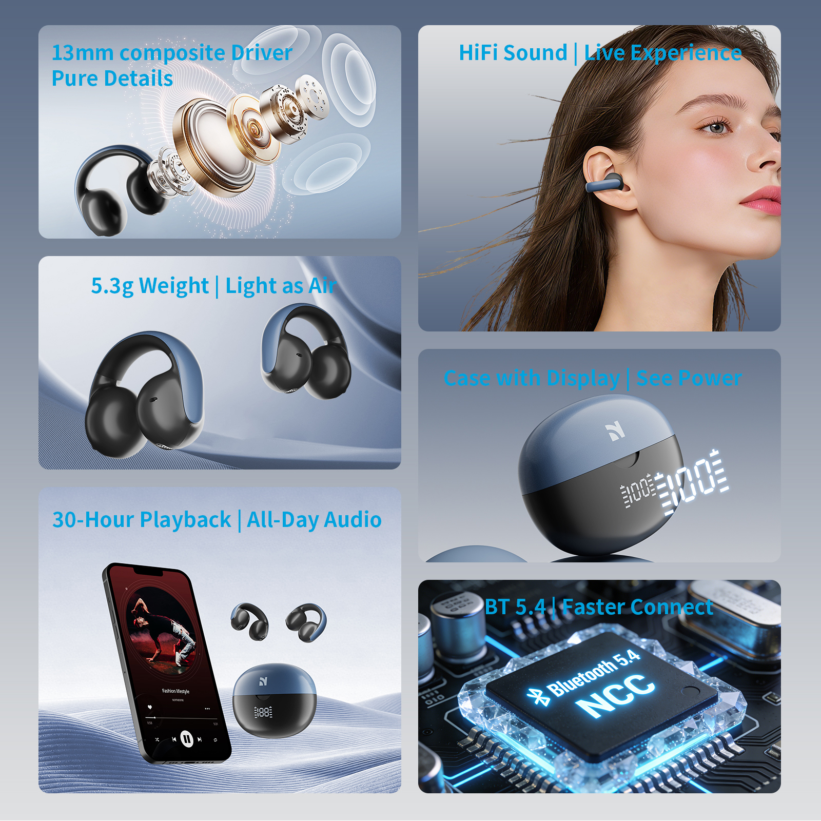 NCC Bluetooth Earbuds LY-0401 Black - 3
