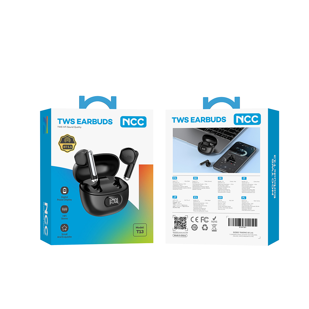  NCC TWS Earbuds T13 Black