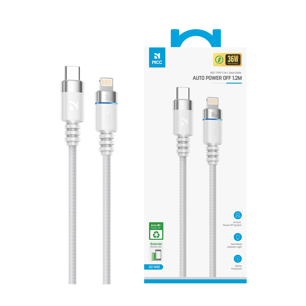 Smart Auto Power-Off Data Cable C TO L 36W 1.2M White