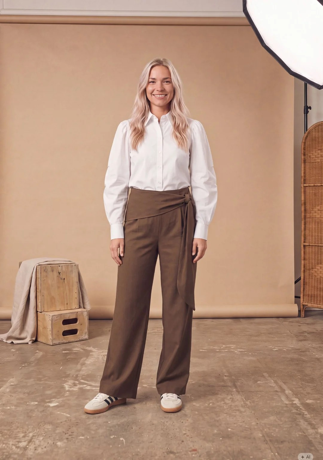 Ova Wide Pant - Brown - Isay - 3
