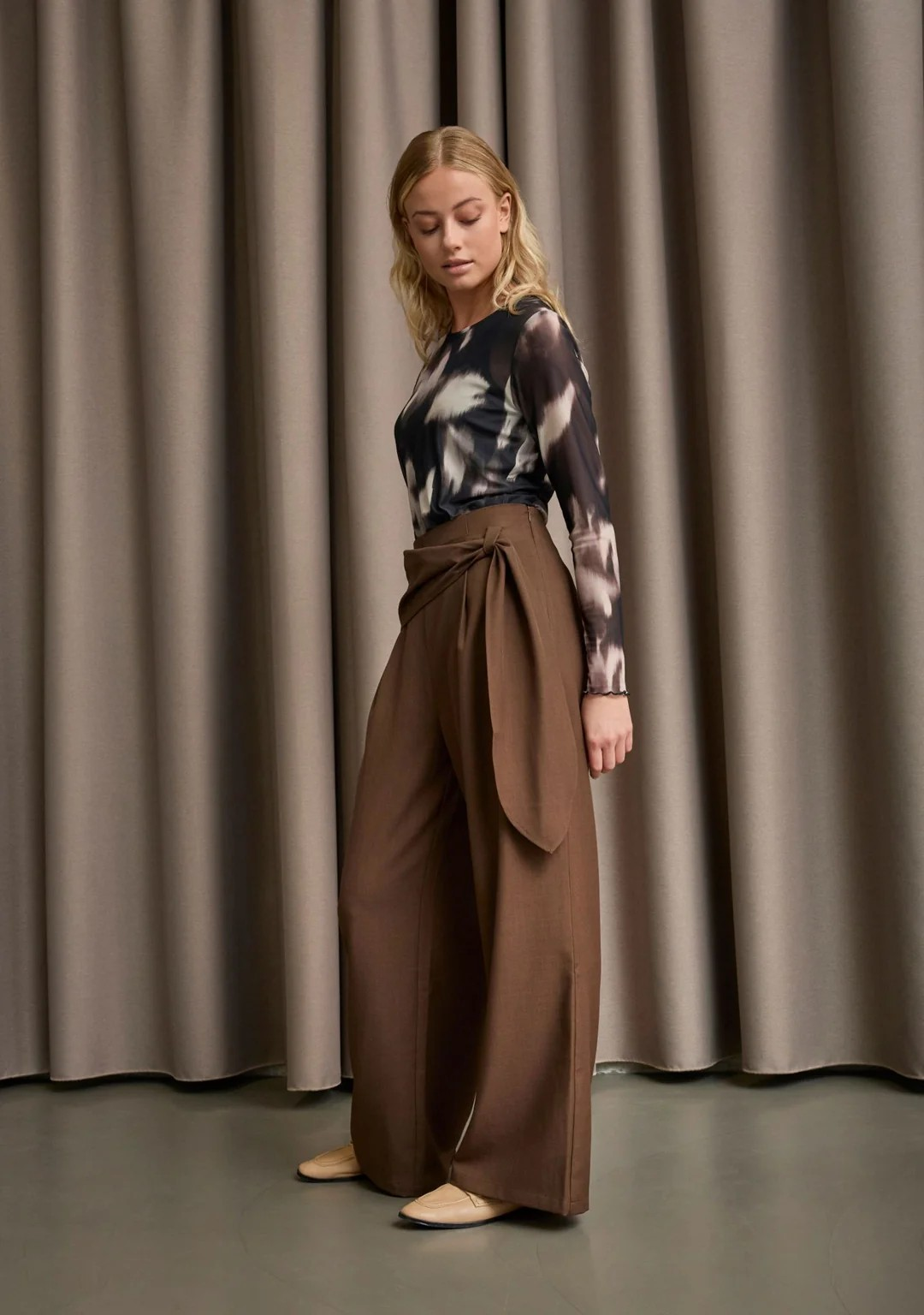 Ova Wide Pant - Brown - Isay