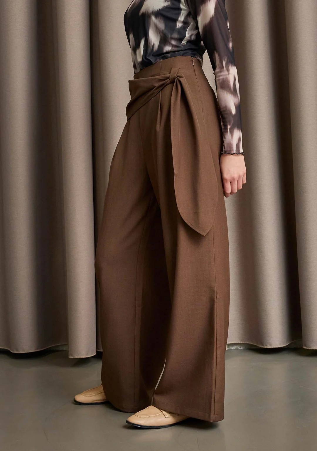 Ova Wide Pant - Brown - Isay