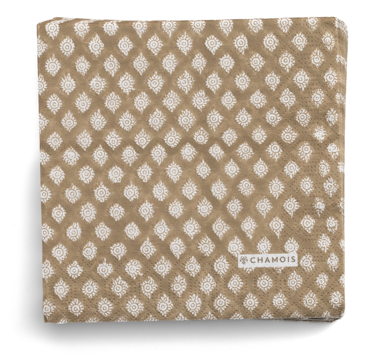 Chamois Paper Napkins Medallion Light Brown - 33x33 cm