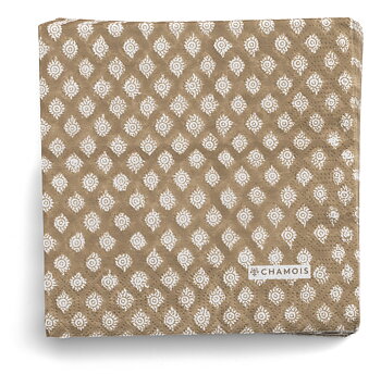 Chamois Pappersservetter Medallion Light Brown - 33x33cm