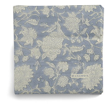 Chamois Pappersservetter Indian Rose Dusty Blue - 33x33cm