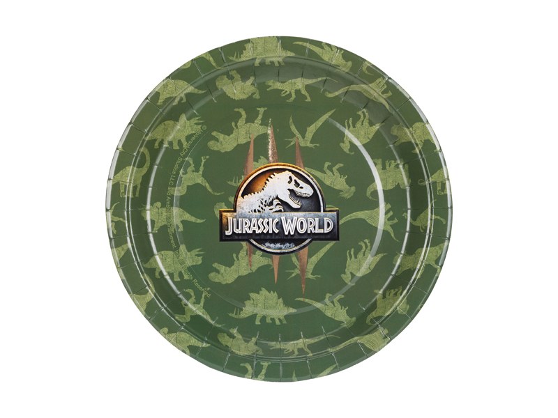 Jurassic World papptallrikar 23 cm 6-pack med dinosauriemotiv