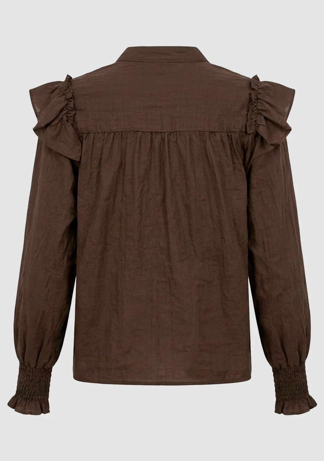 Olise Flounce Shirt - Khaki - Isay - 6