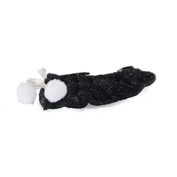 Skenskydd i päls med vita pompom