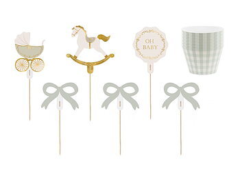 Oh Baby cupcake kit ljusgrön med muffinsformar och toppers
