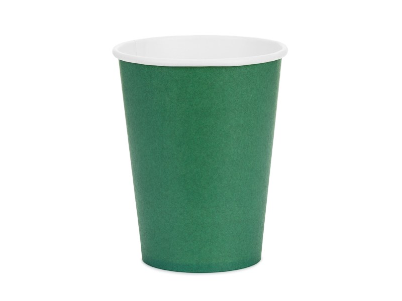 Mörkgröna pappersmuggar 250 ml 6-pack