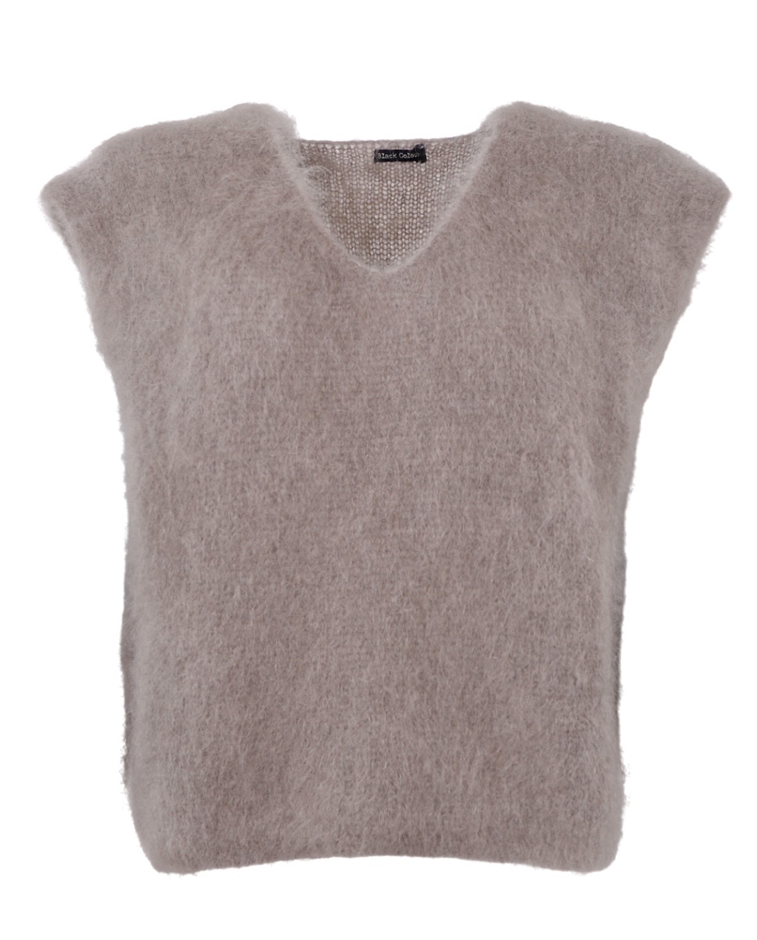 BJOERK knitted v-neck vest - Taupe - 2