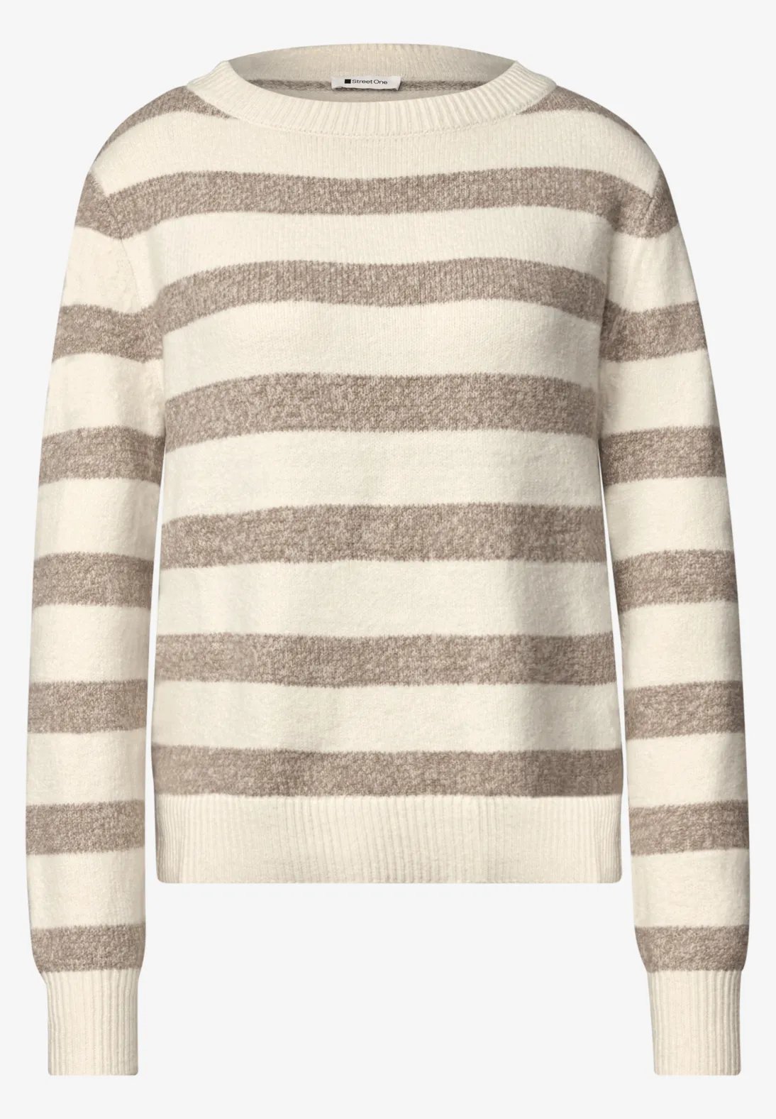 LTD QR Cosy Striped Sweater - Pure Berige - Street One - 5