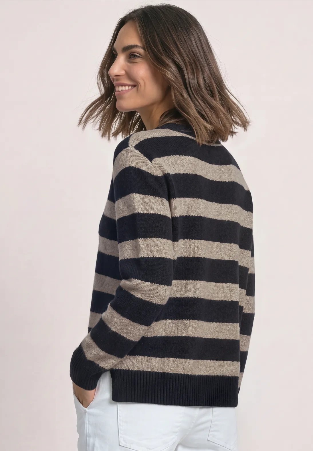 LTD QR Cosy Striped Sweater - Indigo Night Blue - Street One