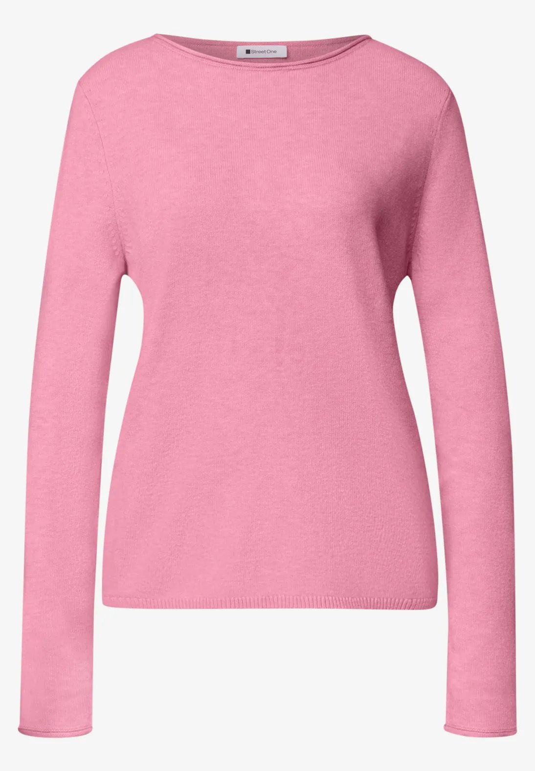 LTD QR Rolled Edge U-Boat Sweater - Warm Blush Pink - Street One - 5