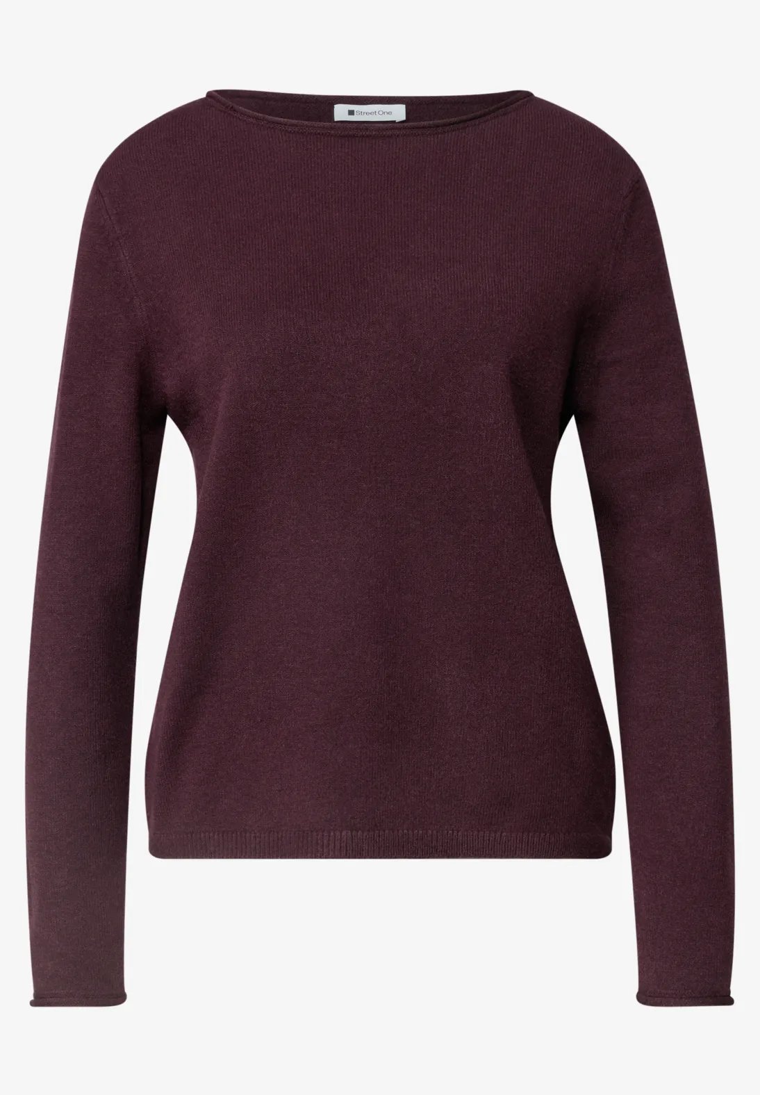LTD QR Rolled Edge U-Boat Sweater - Rustic Rouge - Street One - 4