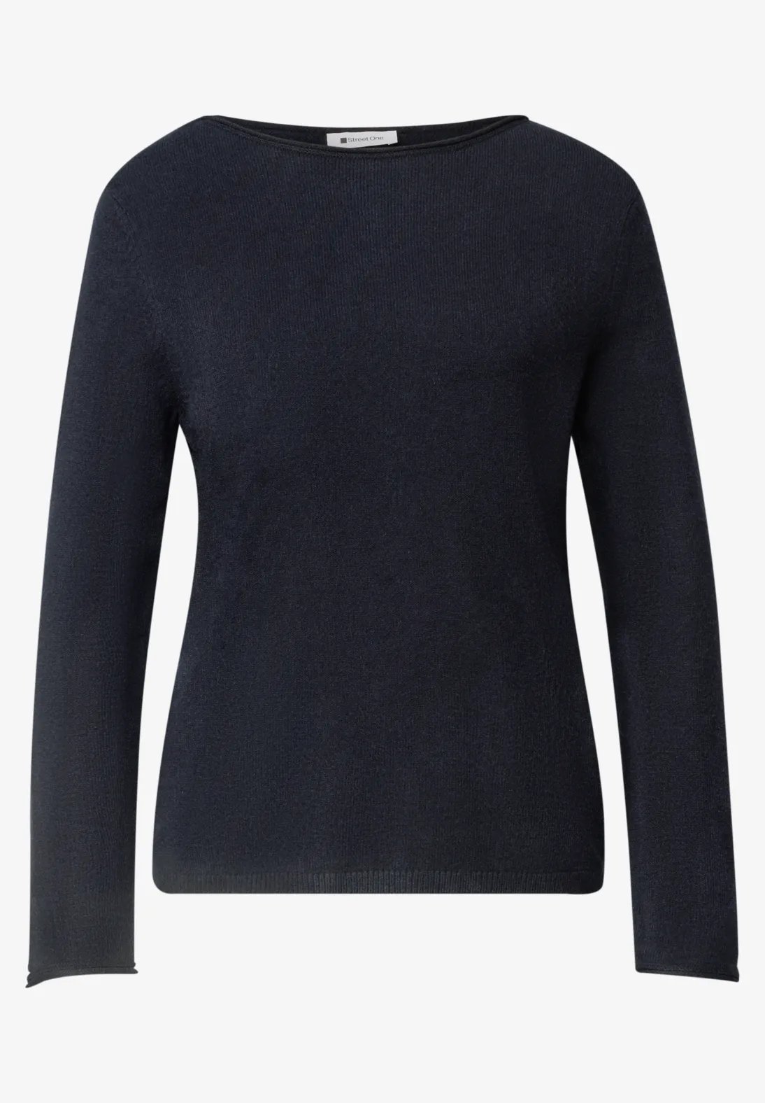 LTD QR Rolled Edge U-Boat Sweater - Indigo Night Blue - Street One - 4