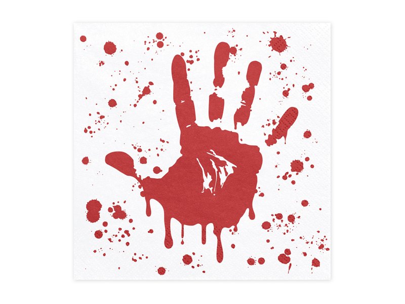 Halloween servetter med blodig hand 33 cm 20-pack