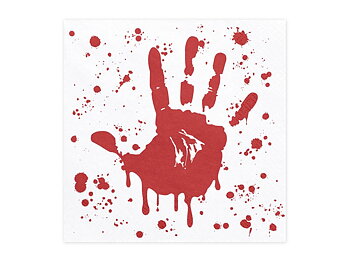 Halloween servetter med blodig hand 33 cm 20-pack