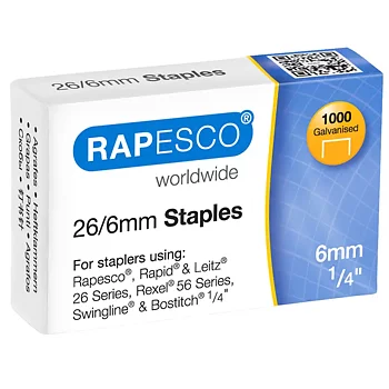Häftklammer Rapesco 26/6 1000f