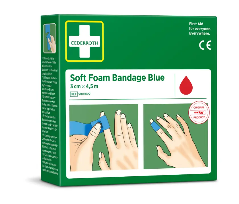 Plåster Soft Foam 3cmx4,5m Blå - 2