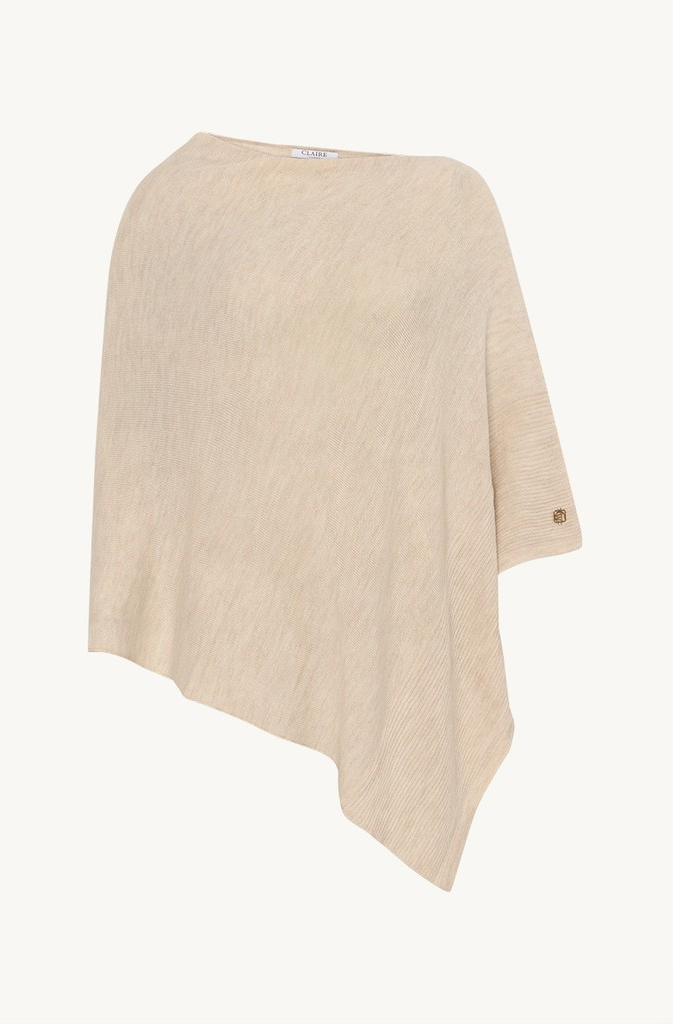 CWPaige Poncho - Sand Stone Melange - Claire 