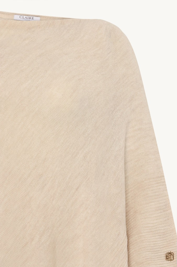 CWPaige Poncho - Sand Stone Melange - Claire  - 3