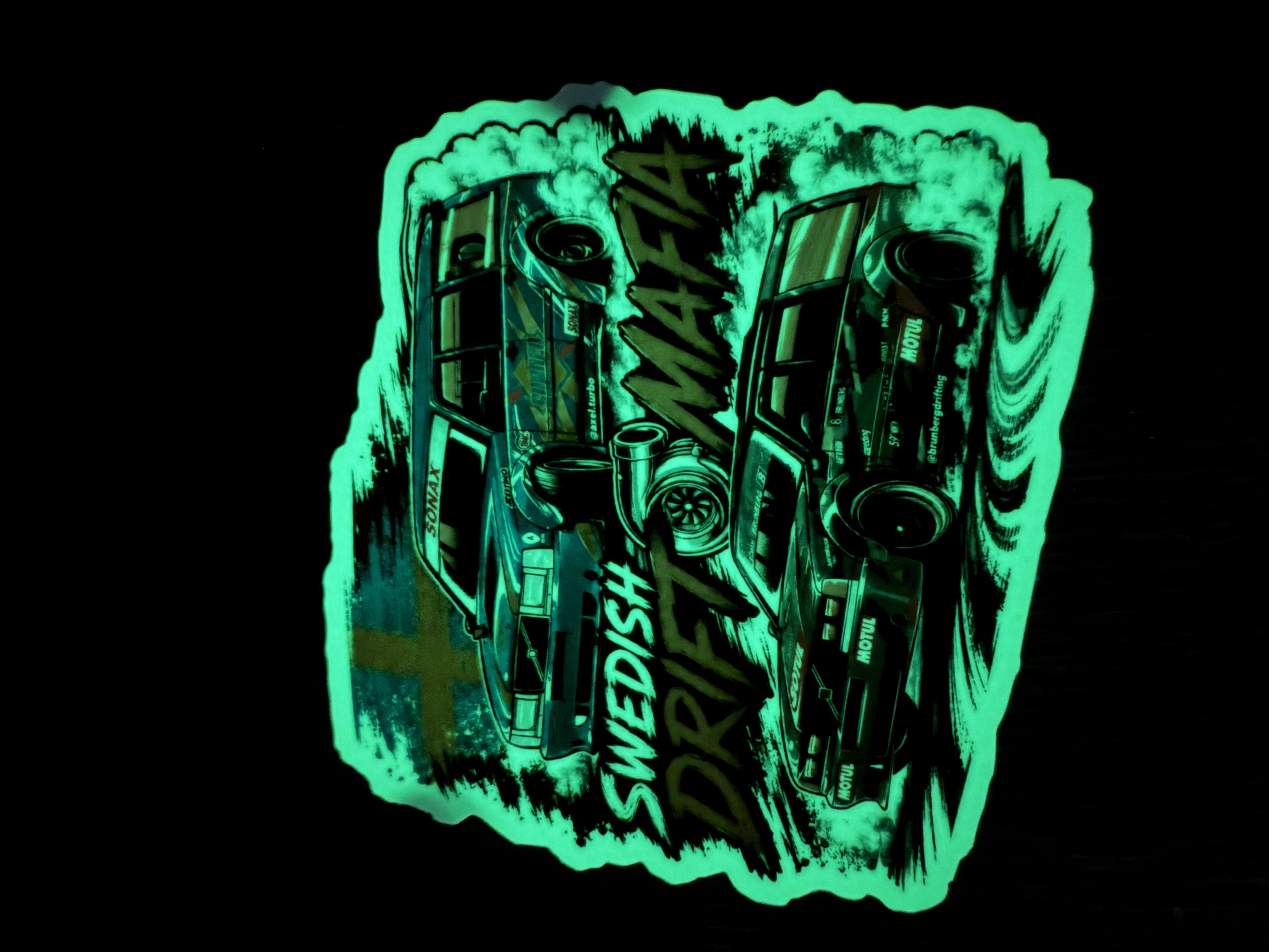 Självlysande klistermärke x Swedish drift mafia