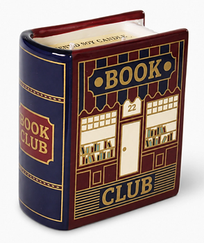 Pulteney Press : Book Club Candle - Doftljus med två vekar i liten bok av keramik - Lime, basilika och lagerblad