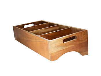 Bestickslåda 4-fack Mangowood 57x28xH15 cm