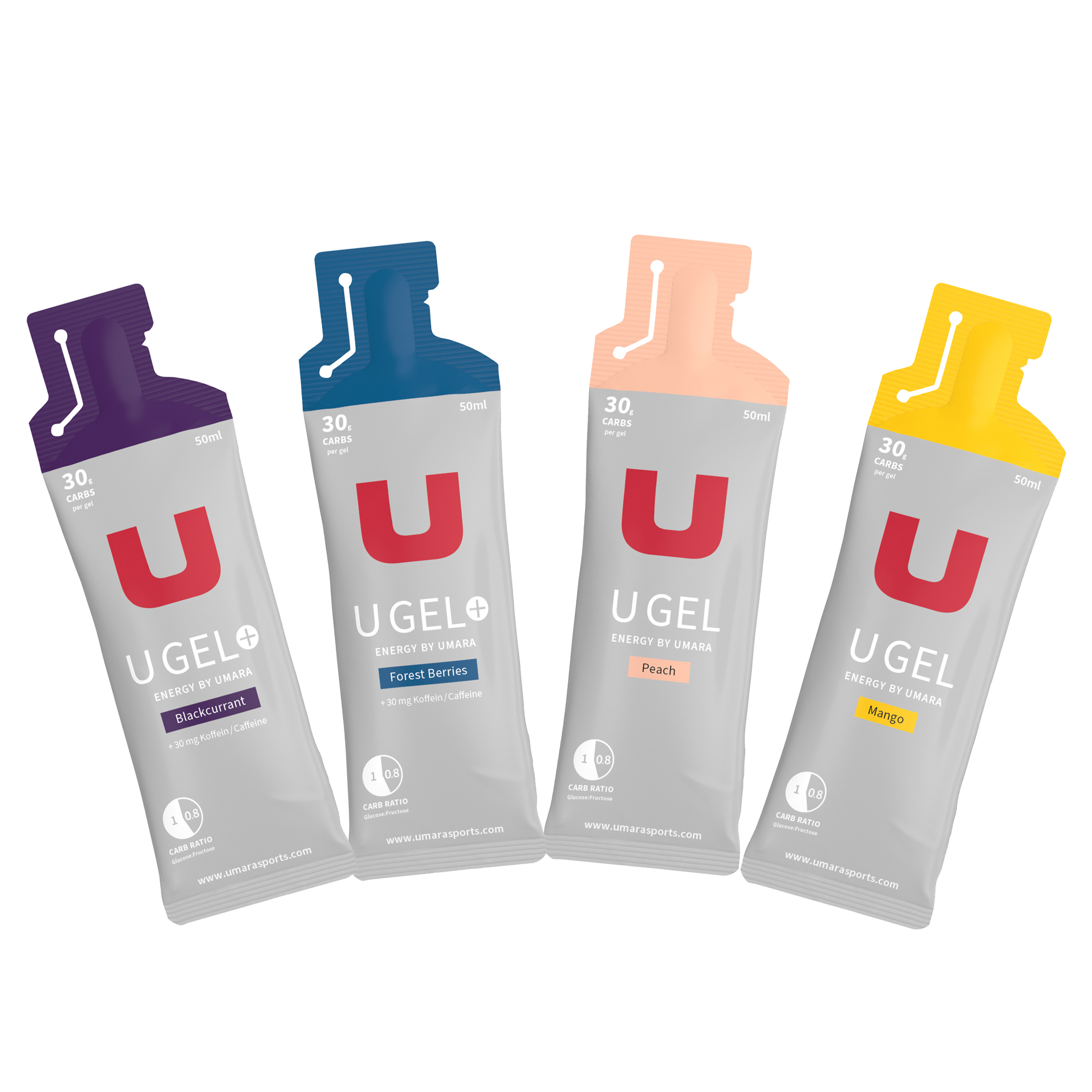 Umara U Gel (30 g Carbs) - Fruit Salad - Mix of 4 Different Flavors - 2