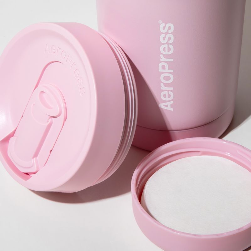 Aeropress GO PLUS - PINK - Kaffepress med behållare - 4