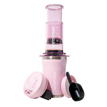 Aeropress GO PLUS - PINK - Kaffepress med behållare