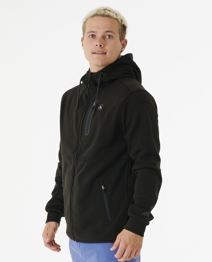 Rip Curl Departed Anti Series Fleece Hoodie Black - 2