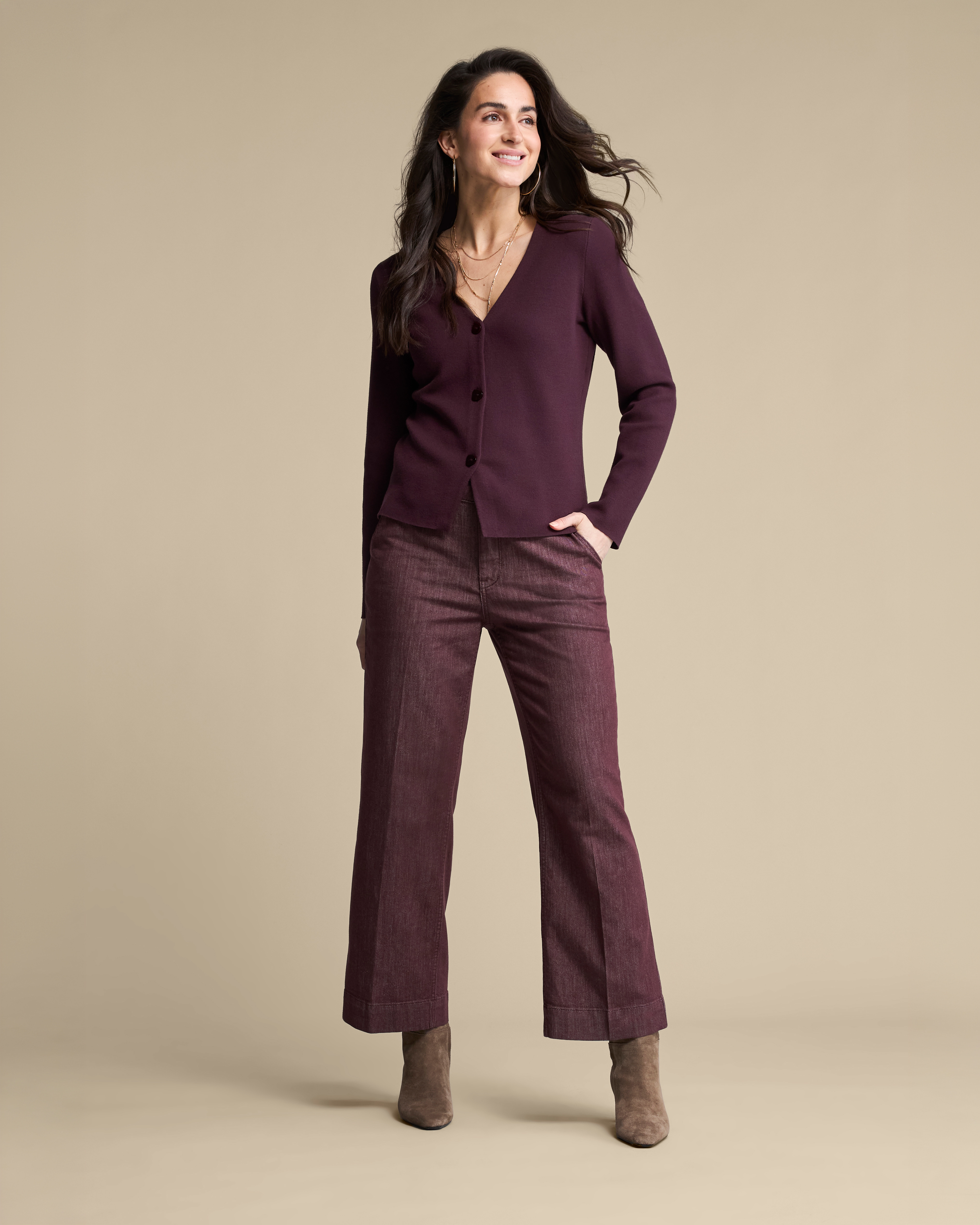 Conny denim Burgundy