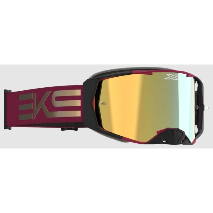 EKS Lucid Goggle, Maroon, Gold Mirror Lens