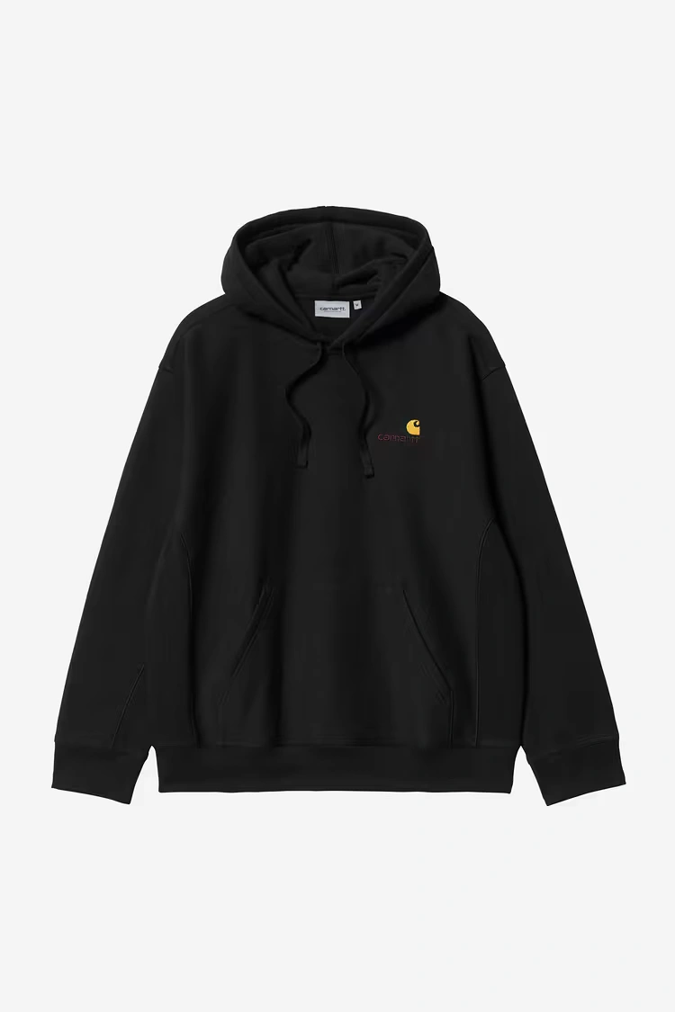 Carhartt WIP Hooded American Script Sweatshirt Black