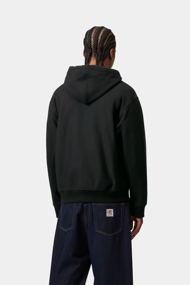 Carhartt WIP Hooded American Script Sweatshirt Black - 3