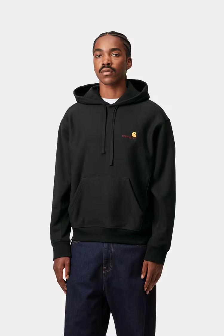 Carhartt WIP Hooded American Script Sweatshirt Black - 2