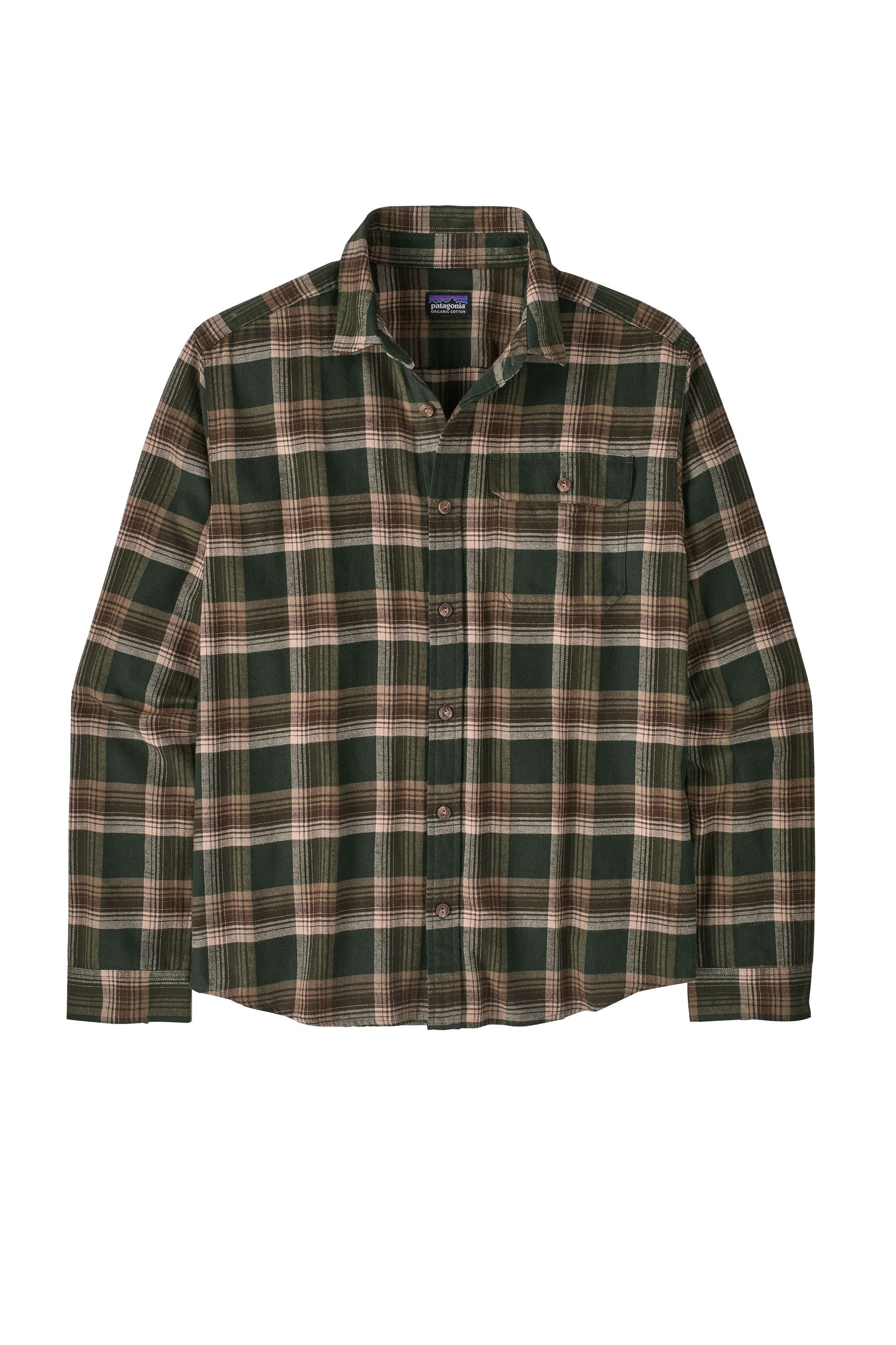 Patagonia L/S LW Fjord Flannel Shirt - Cozy Cabin: Treeline Green