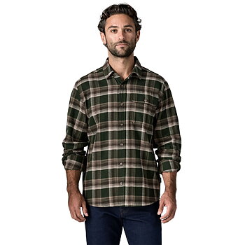 Patagonia L/S LW Fjord Flannel Shirt - Cozy Cabin: Treeline Green