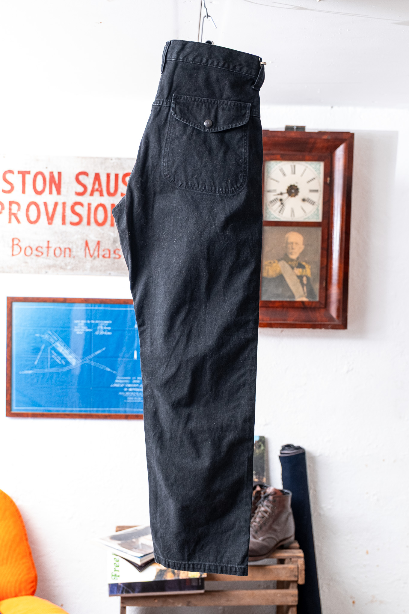 Orslow - 01-5329-61S Double Knee Canvas Work Trousers Black