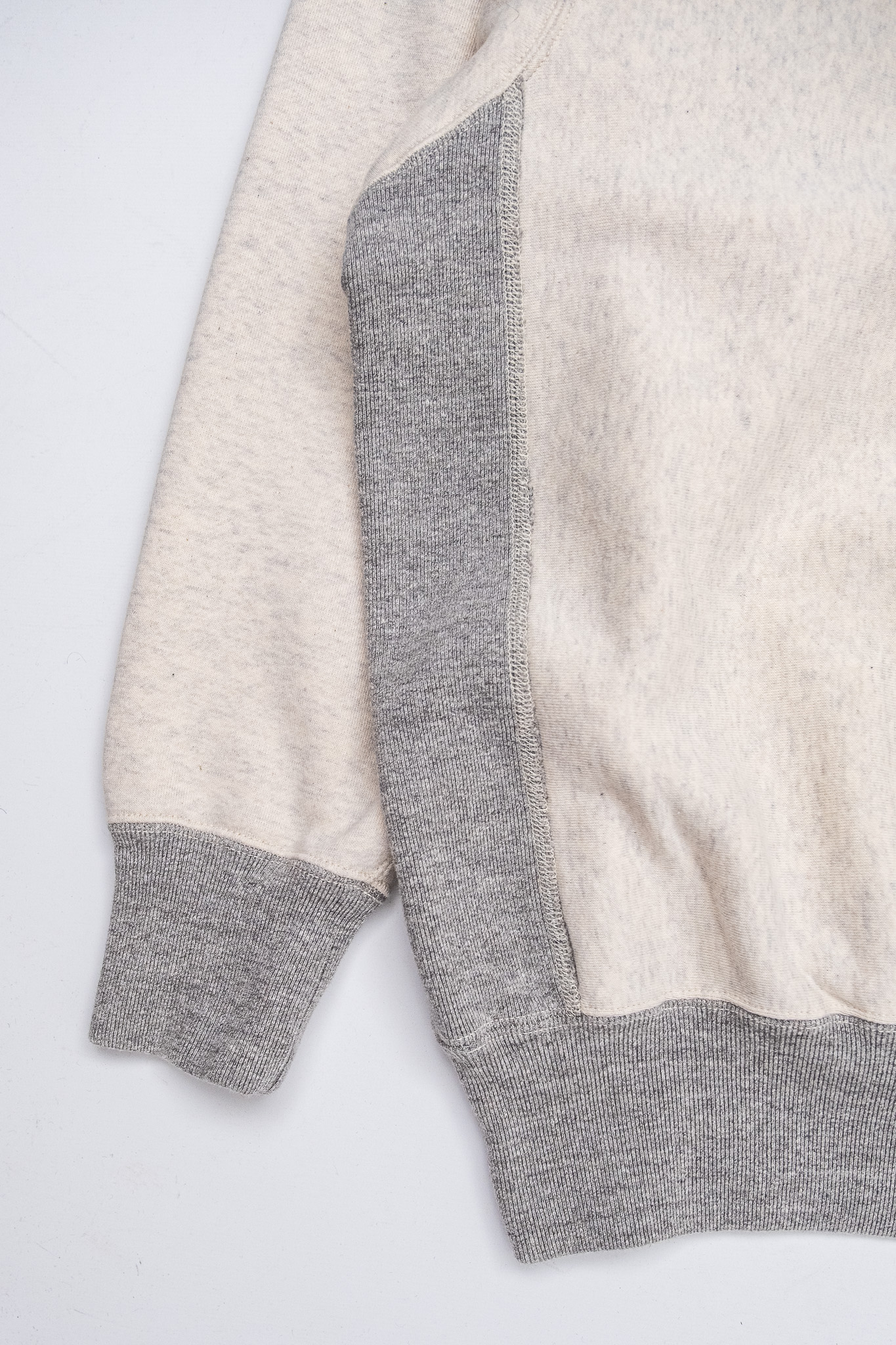 Orslow - 03-0030-P66 Heavyweight Two Tone Sweatshirt Ecru with Print - 6