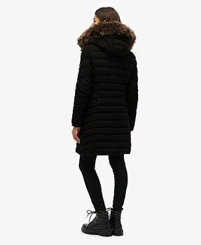 SUPERDRY Fuji Faux Fur Mid Length Coat Dam