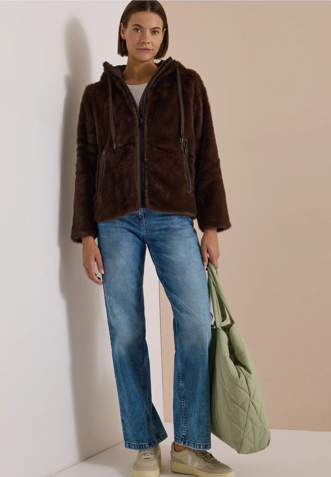 TOS Fur Matmix Jacket - Chocolate - Cecil - 4