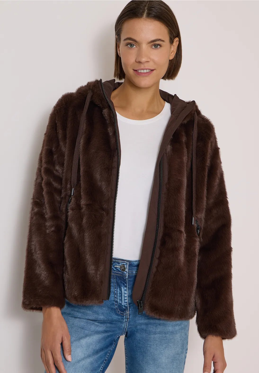 TOS Fur Matmix Jacket - Chocolate - Cecil