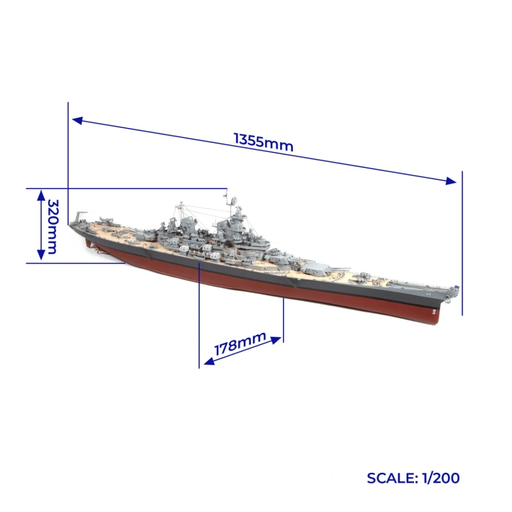 Battleship USS Missouri BB-63 1355mm, 1/200 - 6
