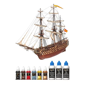 Färgset m. 9 flaskor för Santisima Trinidad
